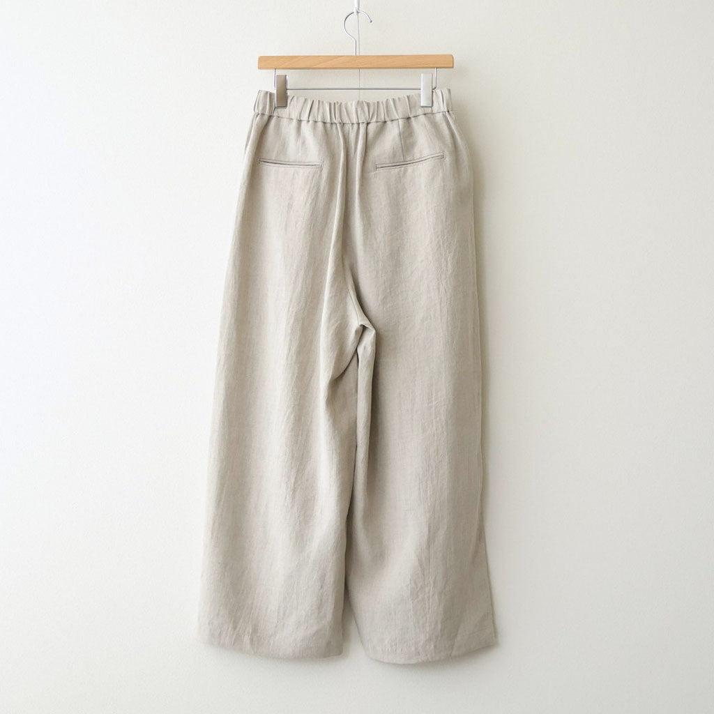 40s FRENCH LINEN DYED CANVAS 2TUCK WIDE EASY PANTS #8200 LINEN [GNMDS2502FL]