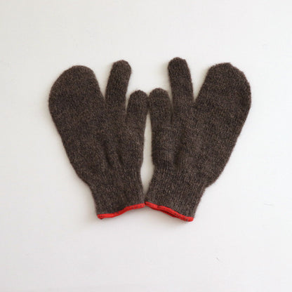 3FINGERS MITTEN #DK-BEIGE/VERMILLION [TMB-GNT3]