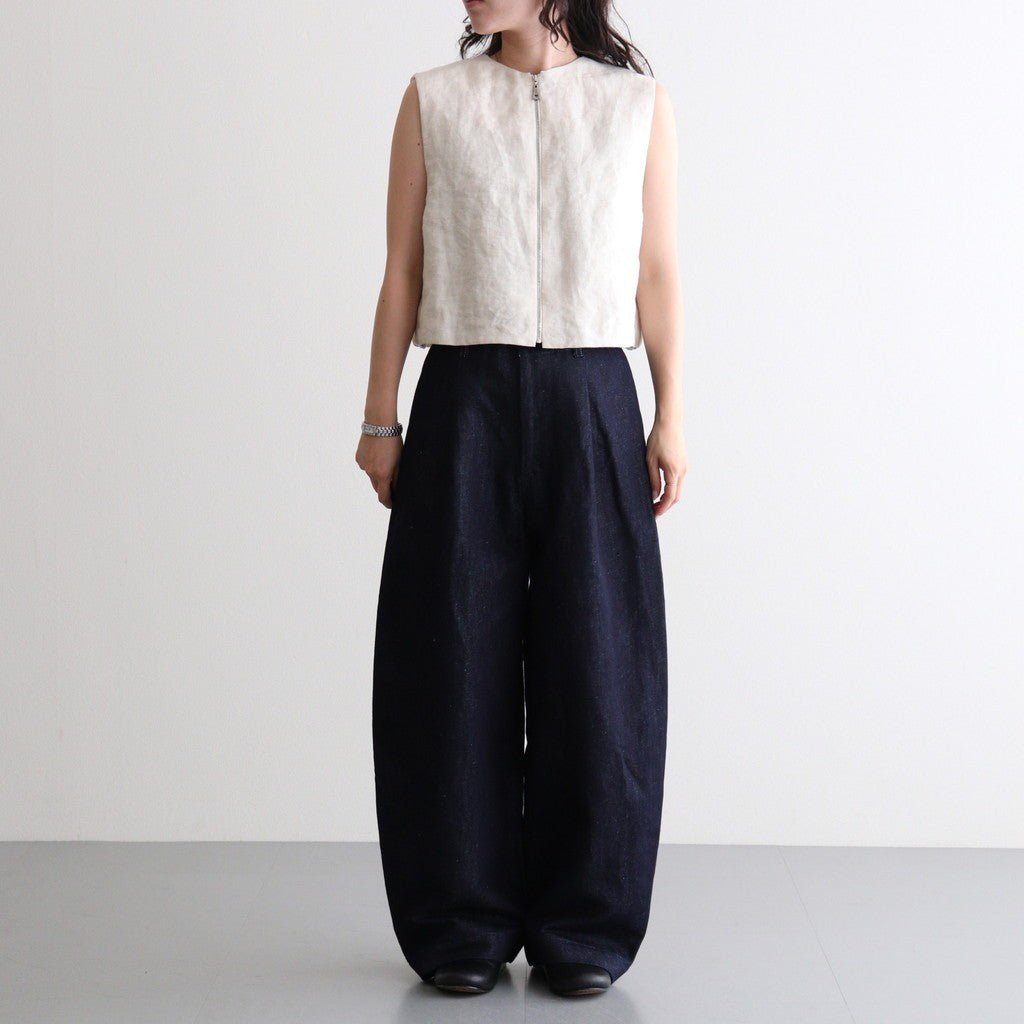 SHIRRING VEST #Amtique White [no.8003]