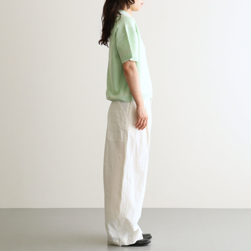 Kafusho Polo Knit #Pale green [261808]