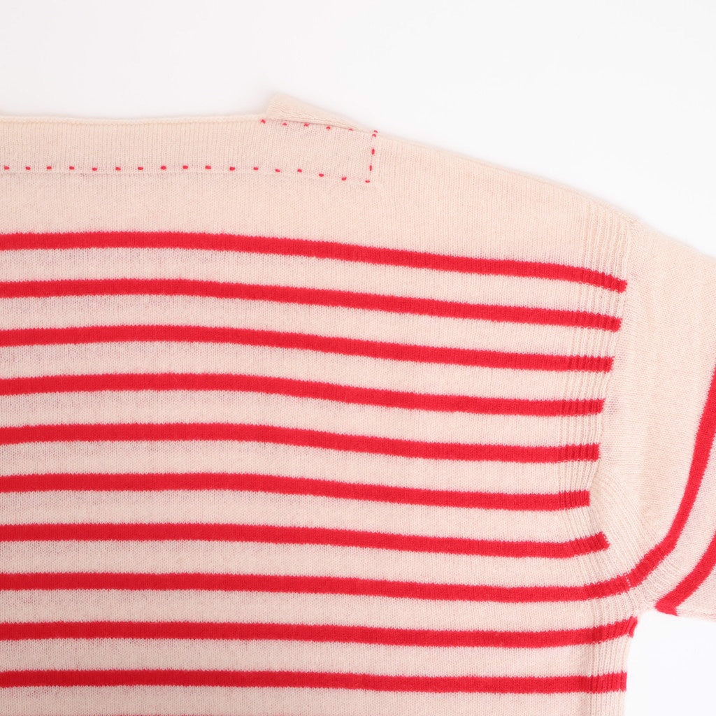 Basque pullover (boat neck) #ivory×red [mdm02-01]