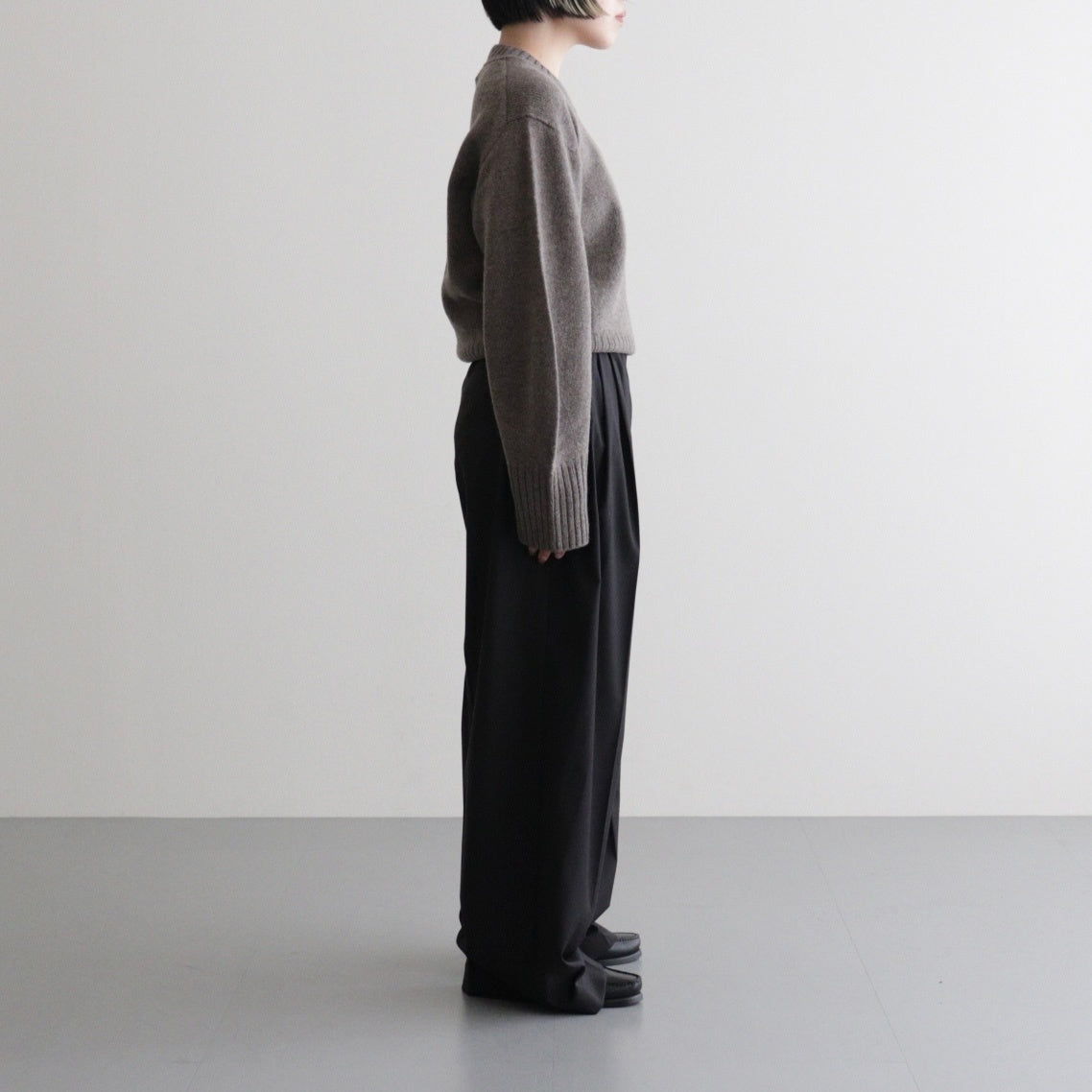 fine lambs wool crew-neck P/O #dark mocha [WVFL-UW117]