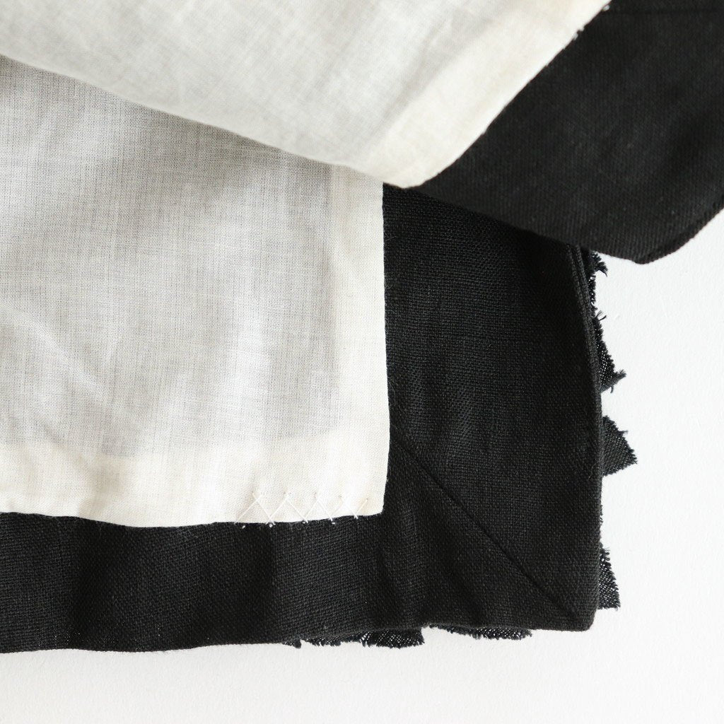 FRILL DECOLATION BUTTON BIB #Black [no.7316]