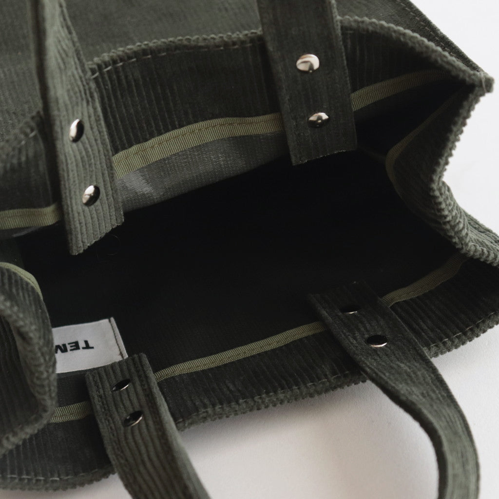 PAPER TOTE SMALL CORDUROY #OLIVE [TMB-2286H]