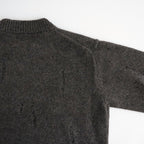 royal baby alpaca damage pattern-knit P/O #melange dark brown [WXFL-UW130]