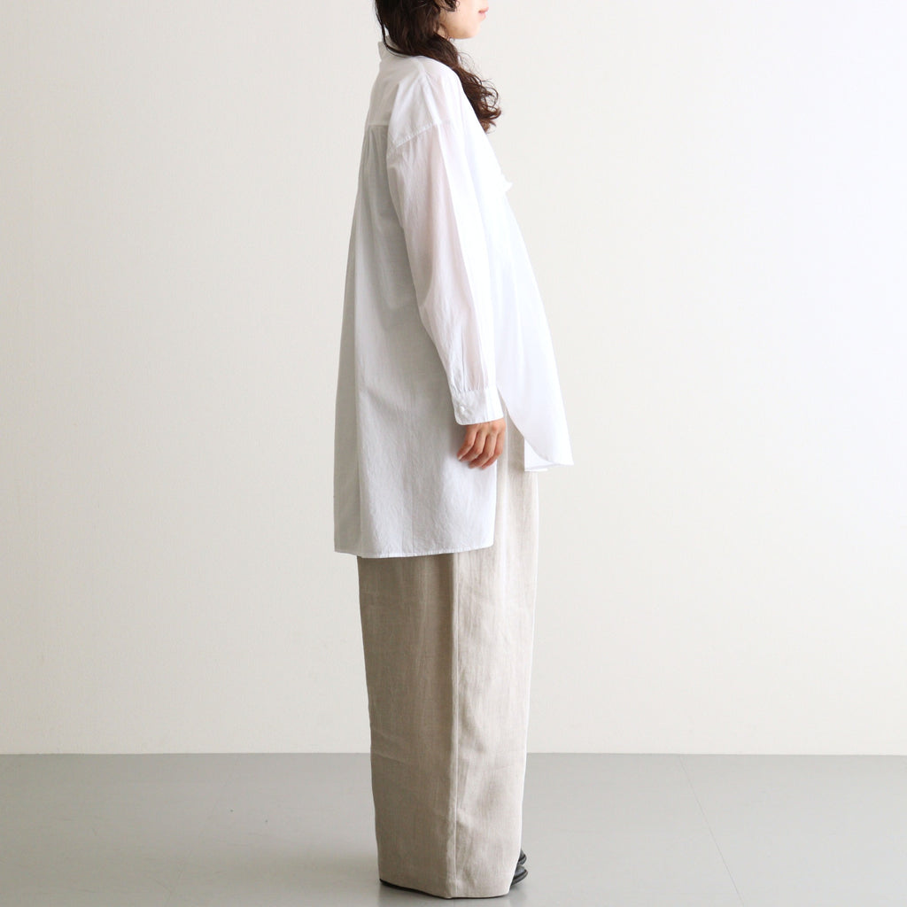 60s ORGANIC CAMBRIC WITH EMB BANDED COLLAR EMB TUNIC #9000 WHITE [NMDS26222]