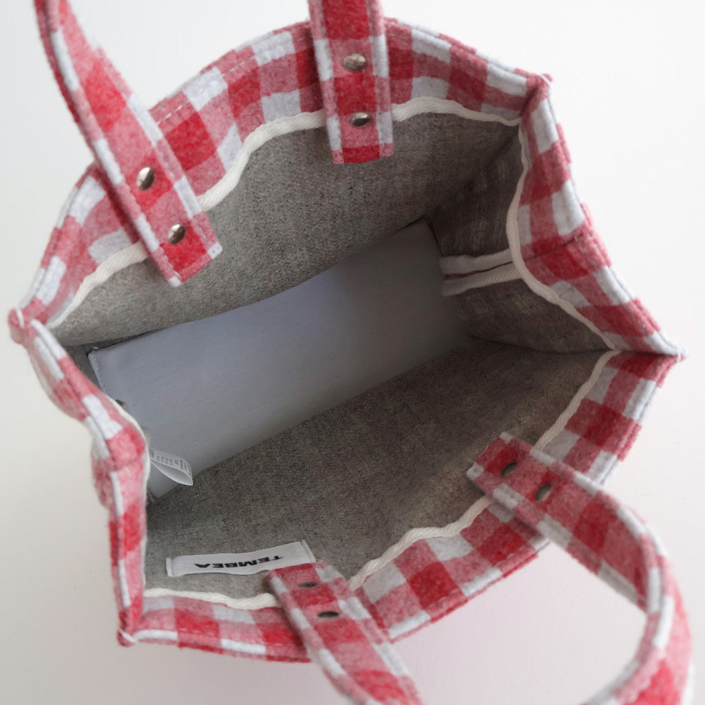 PAPER TOTE SMALL NEEDLE PUNCH #GINGHAM RED [TMB-2286H]