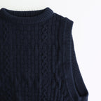 Recycled-Cotton Vest #Navy [oni059]