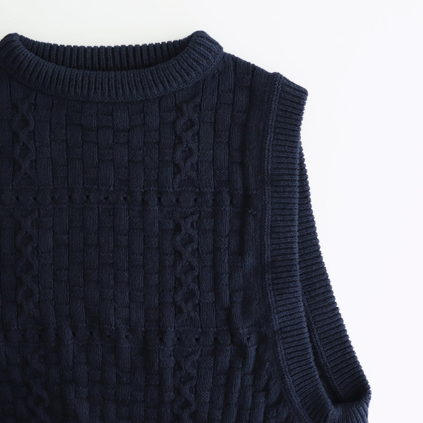 Recycled-Cotton Vest #Navy [oni059]