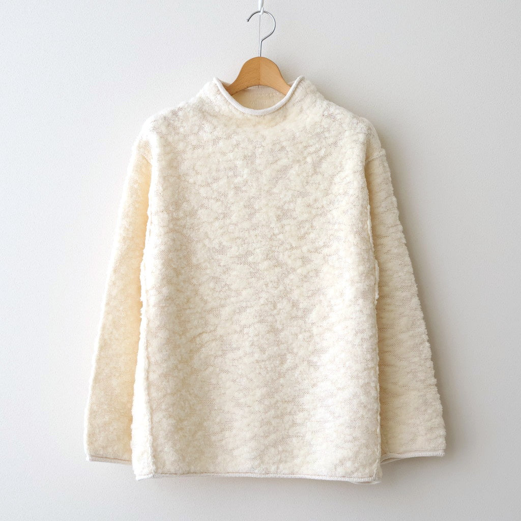 random wool & woolen cotton high-neck P/O #off white [WVFL-UW121]