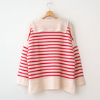 Basque pullover (sailor neck) #ivory×red [mdm02-05]