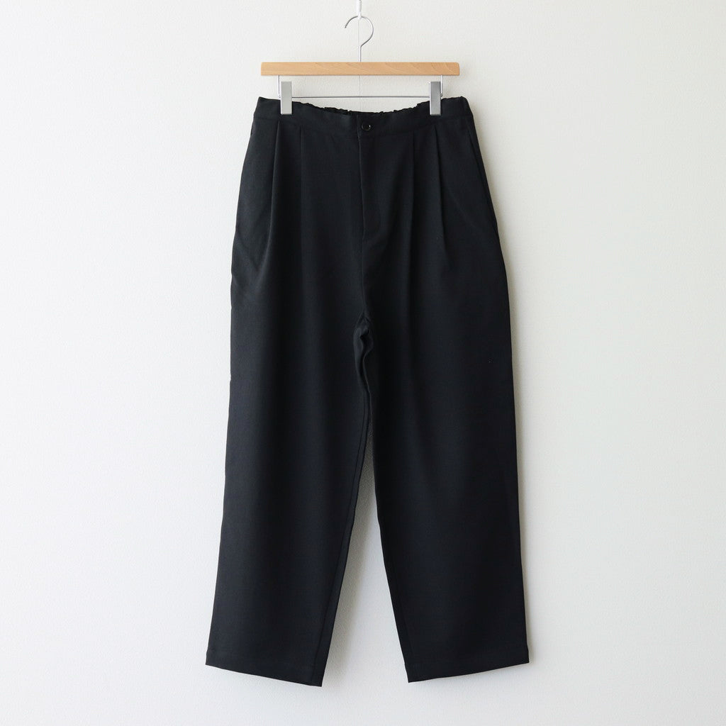 FLAVOR Wool-Like Twill Tuck Pants #Black [TS230PT082]