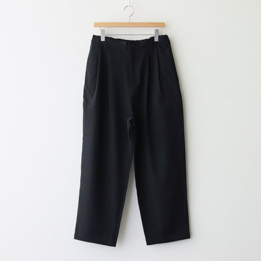 FLAVOR Wool-Like Twill Tuck Pants #Black [TS230PT082]