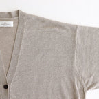 12GG 1PLY LINEN PLAIN V-NECK 1 BUTTON CARDIGAN #8200 LINEN [GNSL23302]