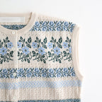 Flower Jacquard Knit Vest #Off white [261806]