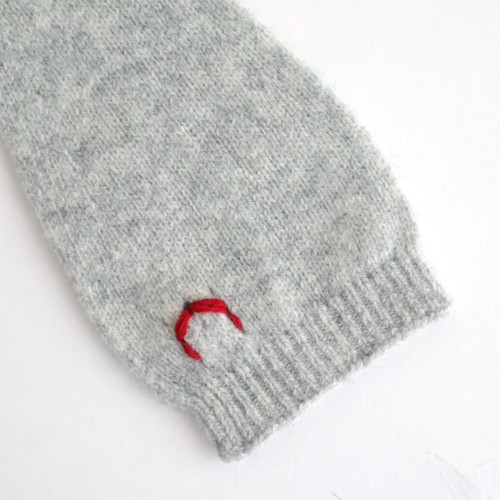 fine lambs wool fingerless gloves #light gray [WVFL-UW120]