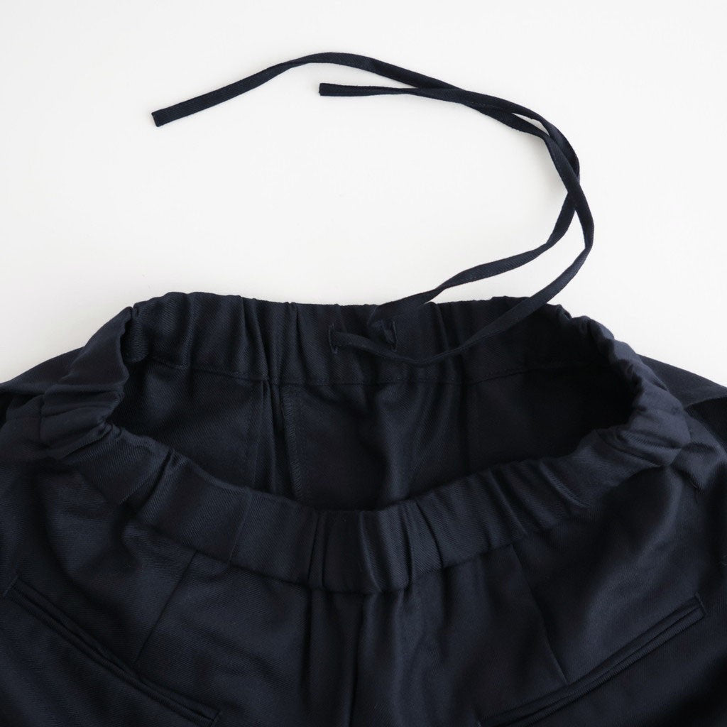 WOOL SERGE 2TUCK WIDE EASY PANTS #3900 NAVY [GNMDS2502WS]