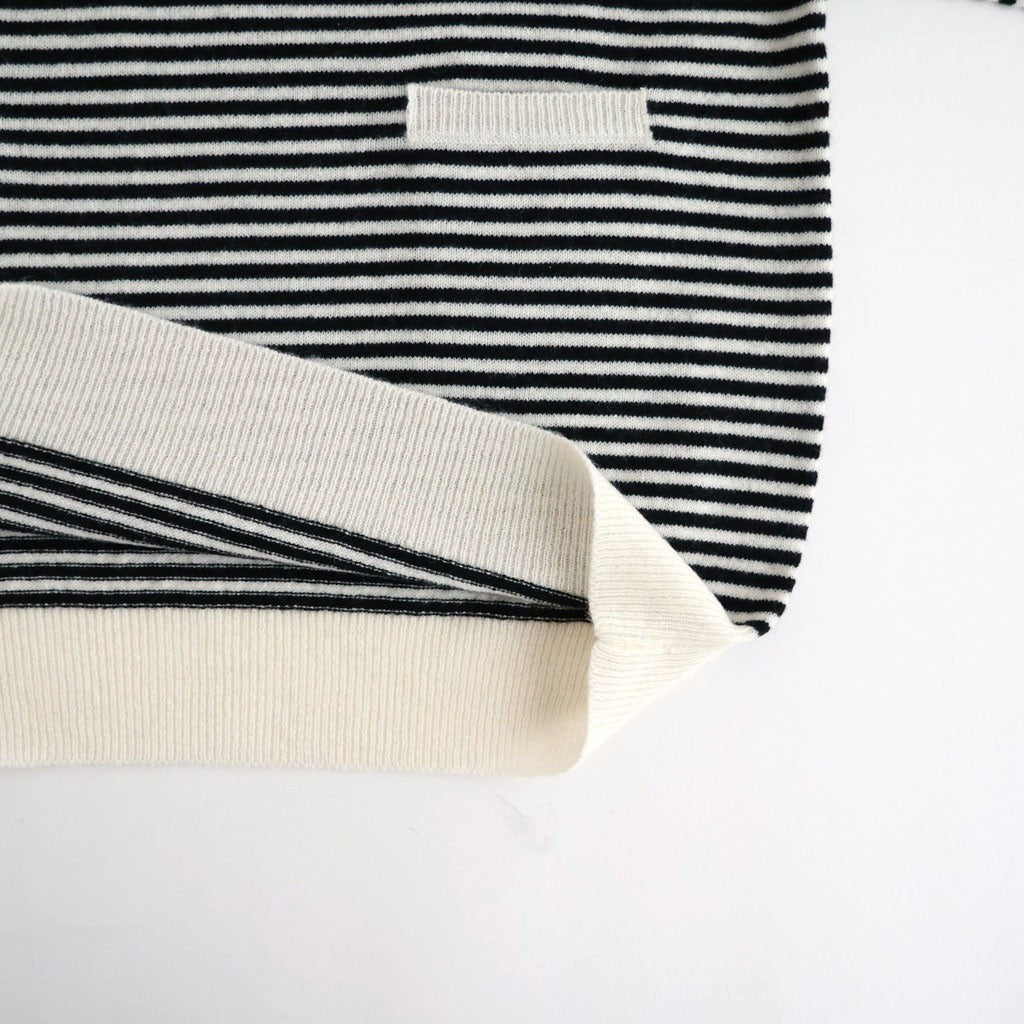 WOOL CASHMERE POCKET PULLOVER #Border [no.7803]