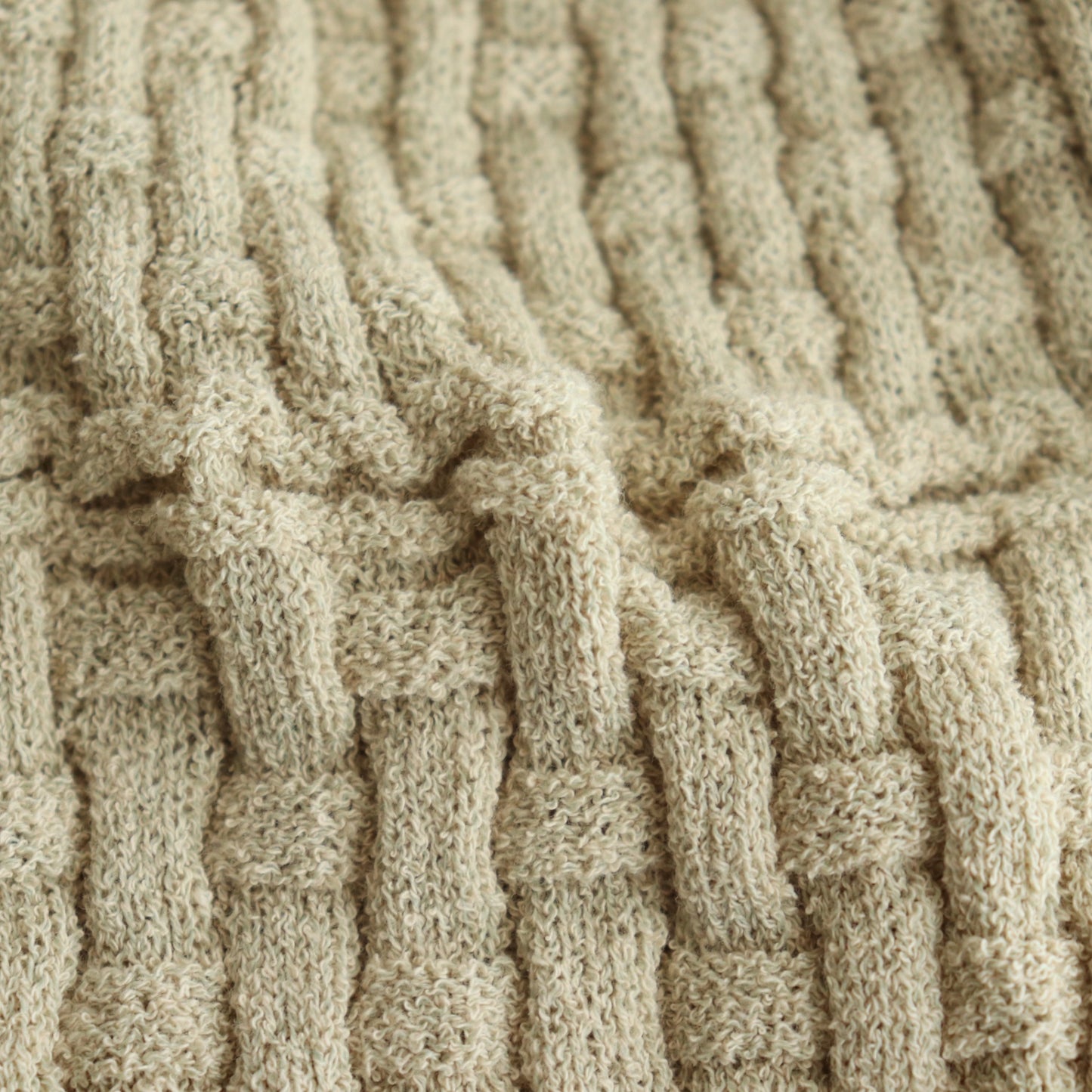 Cotton-boucle Basket Skirt #L.Beige [oni052]