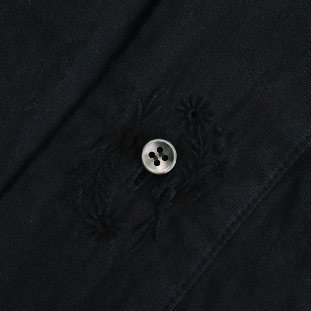 日日夜夜：Embroidery long tunic shirt #black [13251-05307]