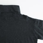 14GG 2PLY PLAIN STITCH COTTON/WOOL/CASHMERE TURTLE NECK PULLOVER #9800 CHARCOAL [GNSL24541]