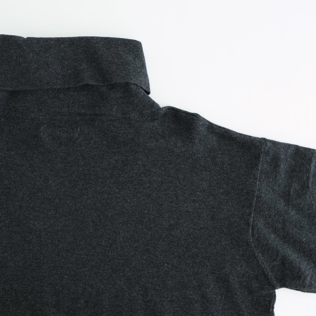 14GG 2PLY PLAIN STITCH COTTON/WOOL/CASHMERE TURTLE NECK PULLOVER #9800 CHARCOAL [GNSL24541]