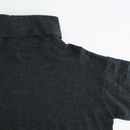 14GG 2PLY PLAIN STITCH COTTON/WOOL/CASHMERE TURTLE NECK PULLOVER #9800 CHARCOAL [GNSL24541]