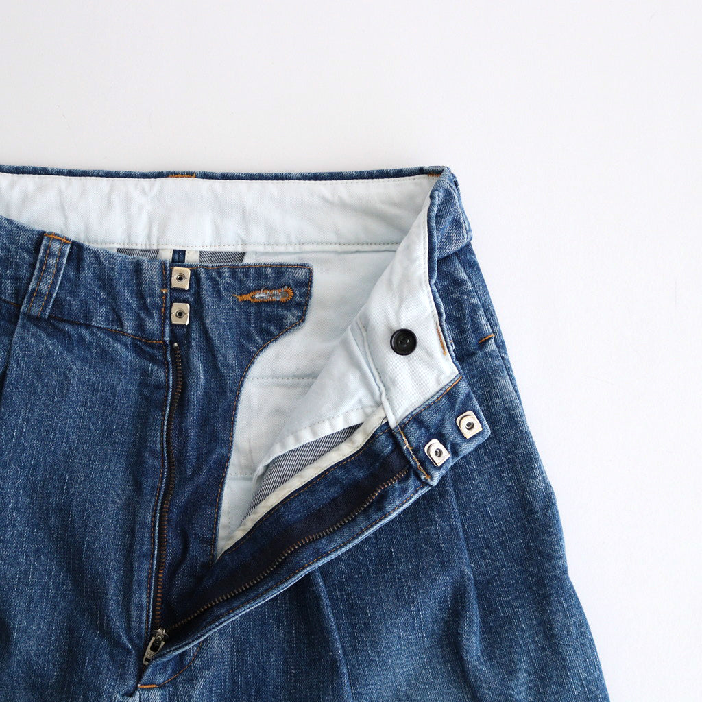 TUCK DENIM WIDE PANTS （VINTAGE LIKE） #INDIGO [no.6675]