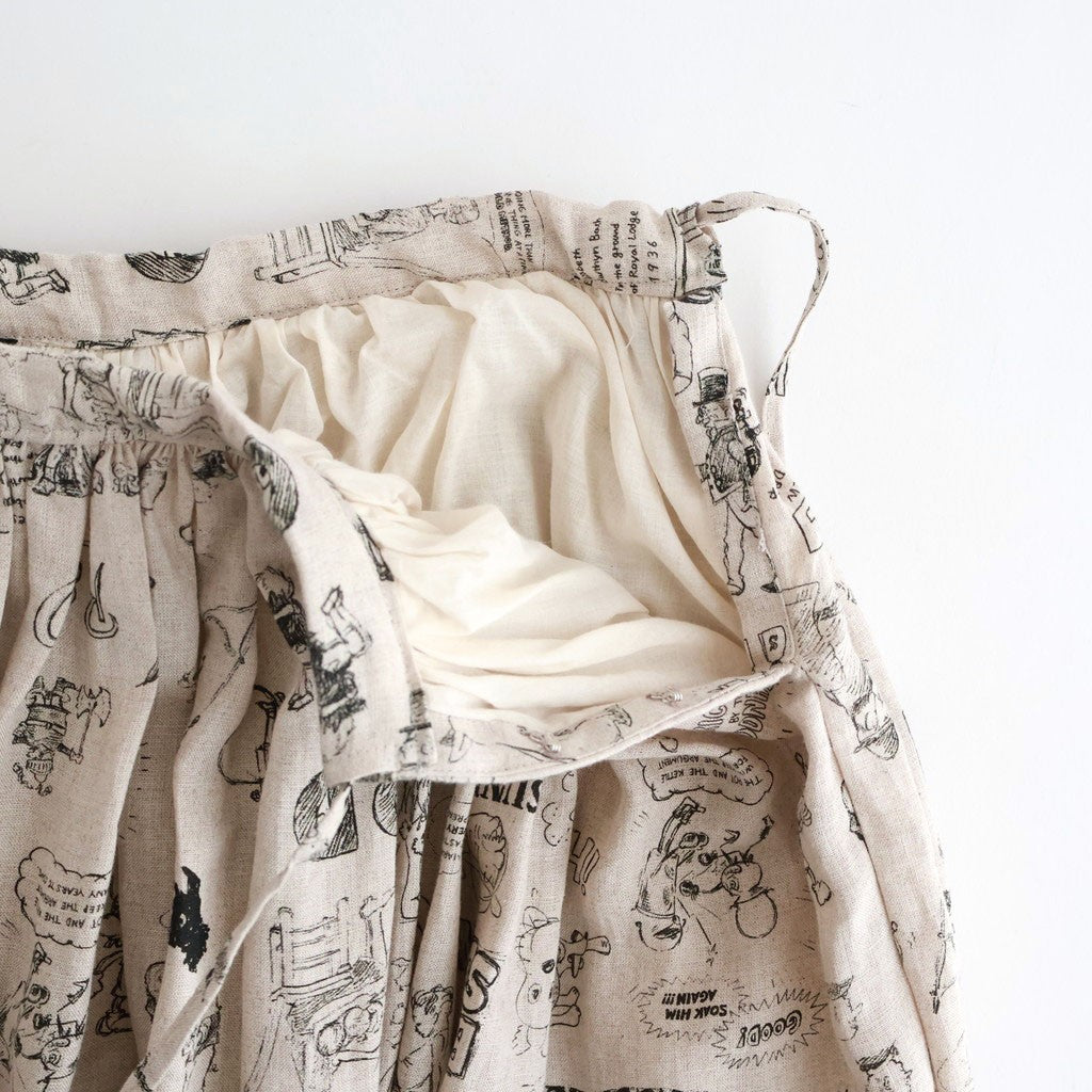 GRAFFITI GATHER SKIRT #Flax [no.7952]