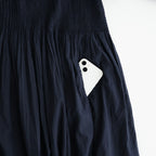 80s ORGANIC VOILE STRIPE (OVERDYE) BANDED SHIRT DRESS WITH MINI PINTUCK #3960 MARINE [NMDS26514D]