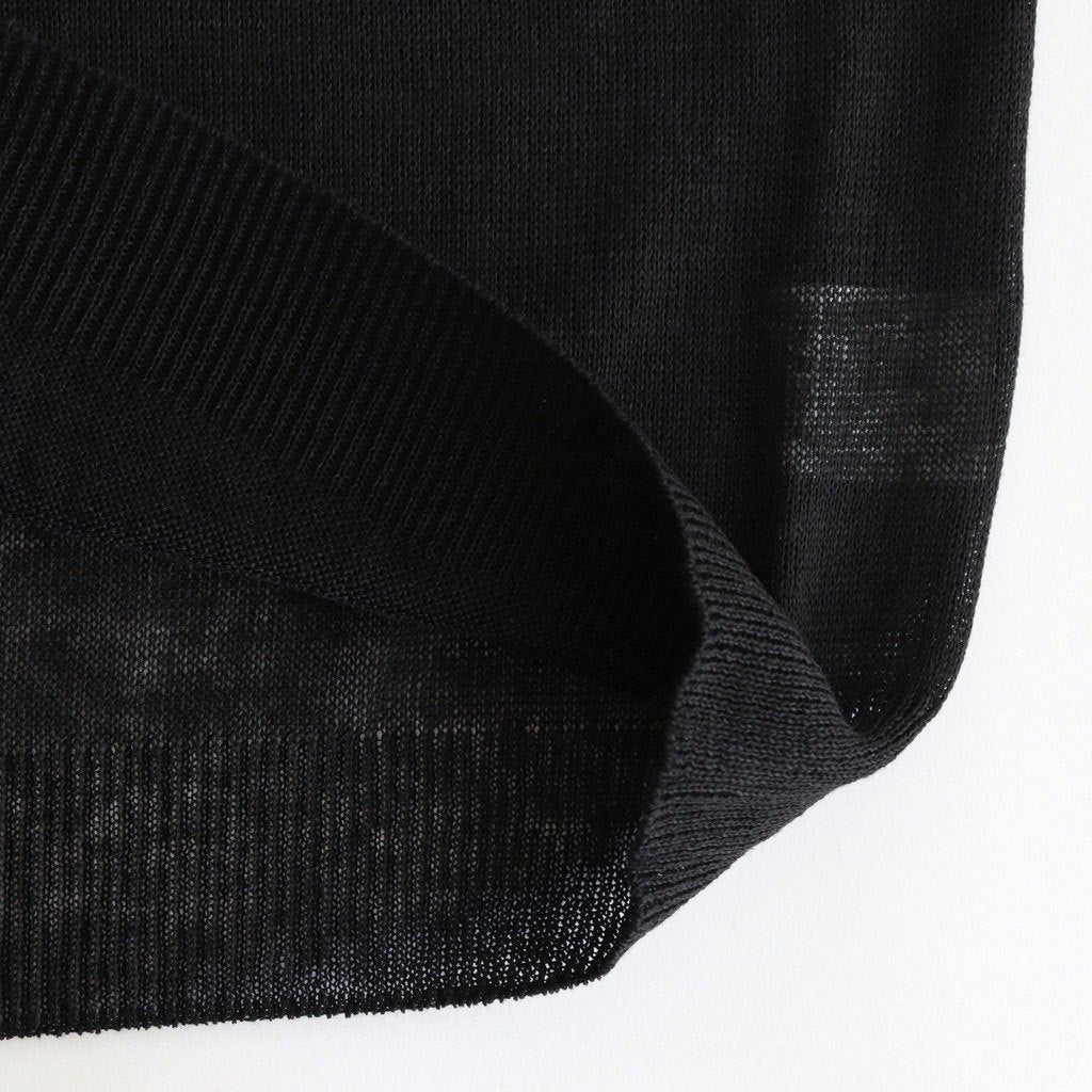 Jenner Linen Knit Crew #Black [A232251TK765]