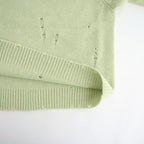 royal baby alpaca damage pattern-knit P/O #light melon green [WXFL-UW130]