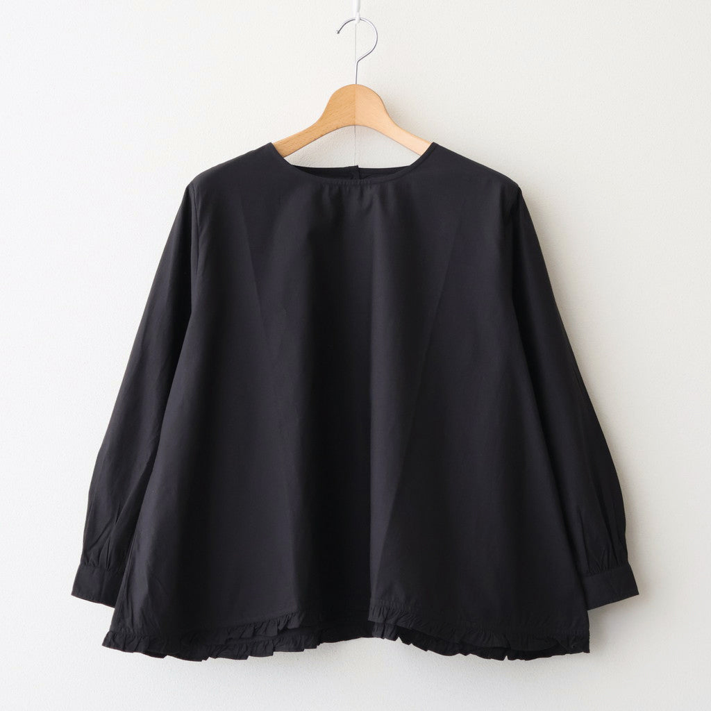 40s POPLIN PLAIN HEM FRILL BACK OPENING SMOCK #9900 BLACK [NSL25543]