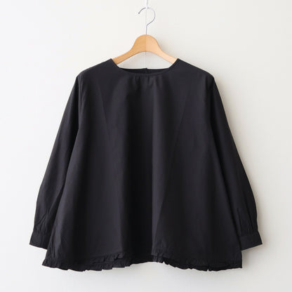 40s POPLIN PLAIN HEM FRILL BACK OPENING SMOCK #9900 BLACK [NSL25543]
