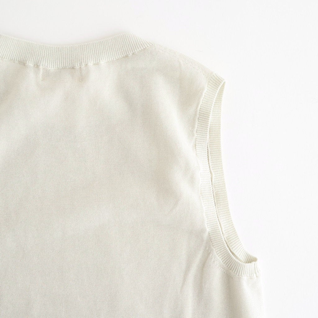 high-twisted cotton sheer knit layered sleeveless top #charcoal brown × mist green [WXSP-UW138]