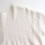 80s ORGANIC DOBIE CHECK(OVERDYE) CREW-NECK P/O HALF/SL SHIRT WITH PINTUCK #9170 MINRAL WHITE [NMDS25251D]