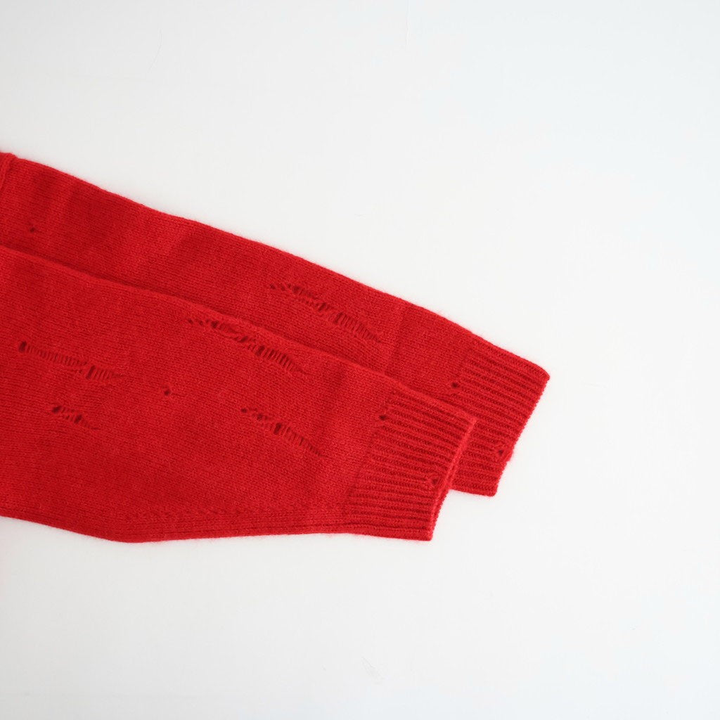 royal baby alpaca damage pattern-knit P/O #red [WXFL-UW130]