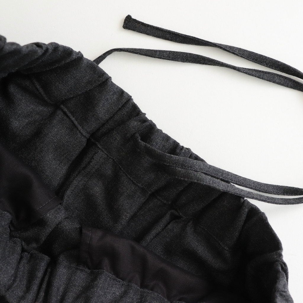 WORSTED SERGE 2TUCK WIDE EASY PANTS #9800 CHARCOAL [GNMDS2502WS]