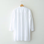 60s ORGANIC CAMBRIC WITH EMB BANDED COLLAR EMB TUNIC #9000 WHITE [NMDS26222]