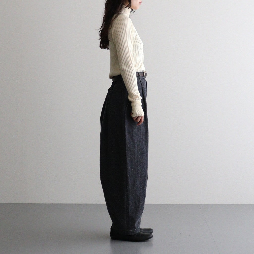 夜の散歩 Wide tapered trousers #Black [26F-PT062-CSD]