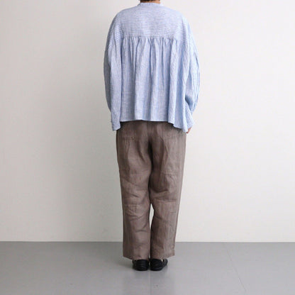 Linen stripe shirring BL #Blue linen stripe [UT241BL045]