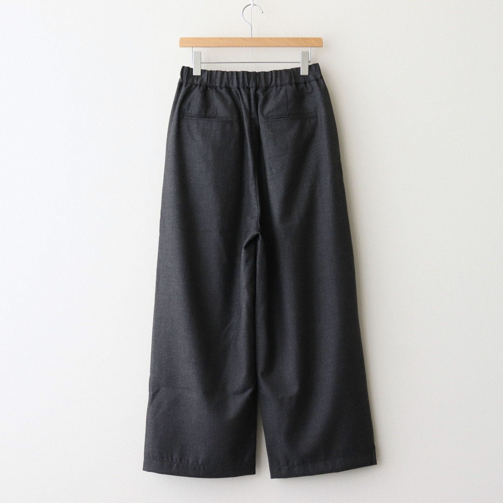 WORSTED SERGE 2TUCK WIDE EASY PANTS #9800 CHARCOAL [GNMDS2502WS]
