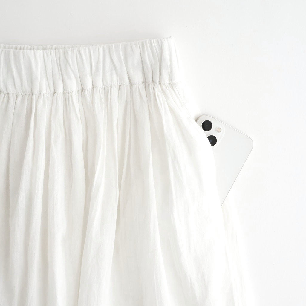80s COTTON VOILE LACE GATHERED SKIRT #9100 WHT (OFF WHITE) [NSL26093]