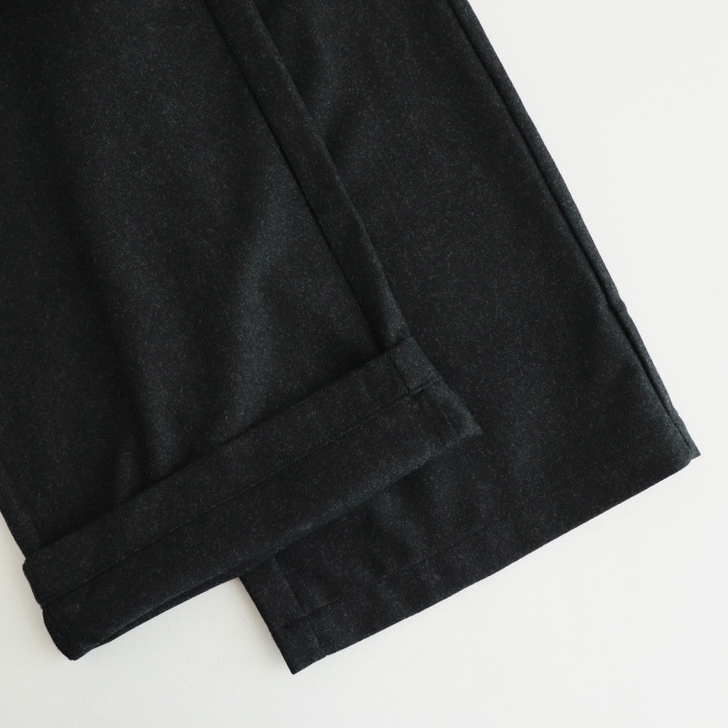 WOOL FLANNEL EASY WIDE PANTS #9800 CHARCOAL [GNMDS2052WF]