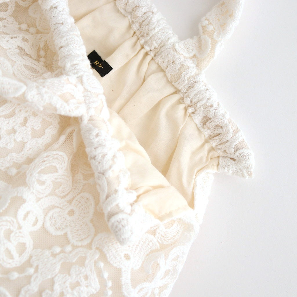 CROWN MOTIF LACE BAG #White [no.7532]