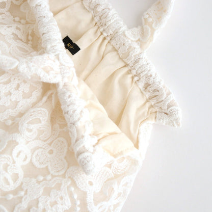 CROWN MOTIF LACE BAG #White [no.7532]