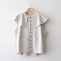静寂：Knit cape vest #greige [13253-14106]