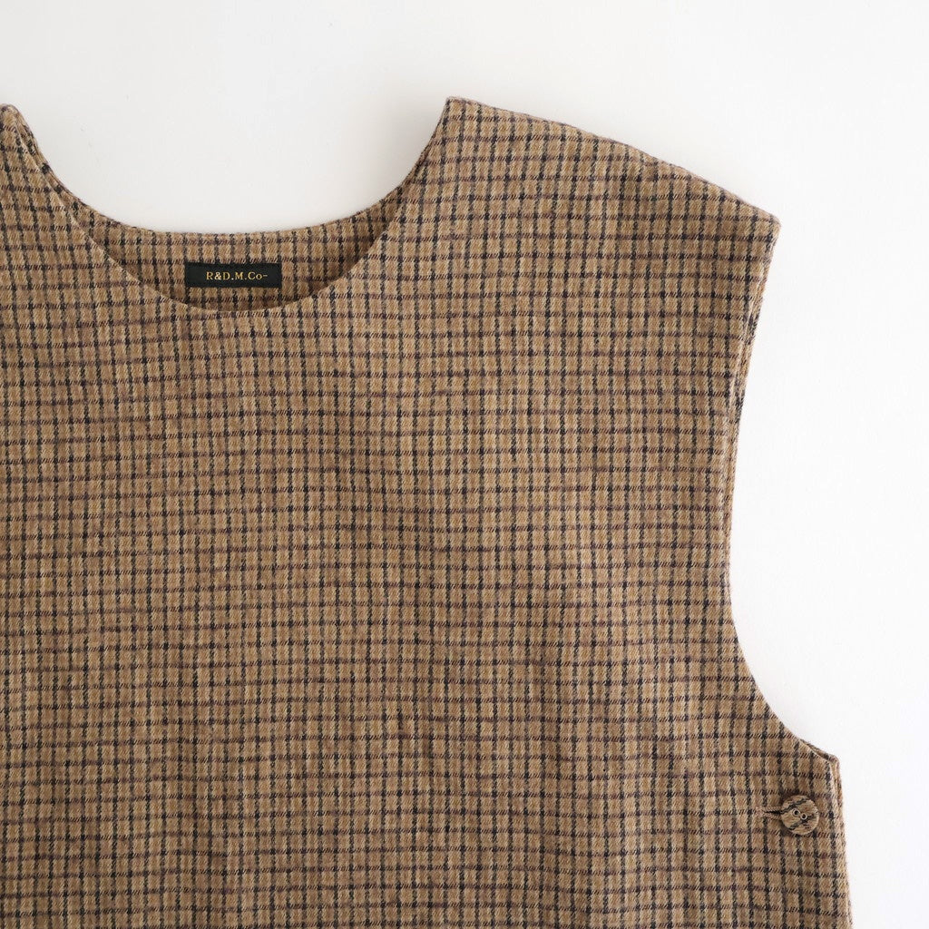 C/W FRILL DECORATION BUTTON BIB #Check [no.7698]