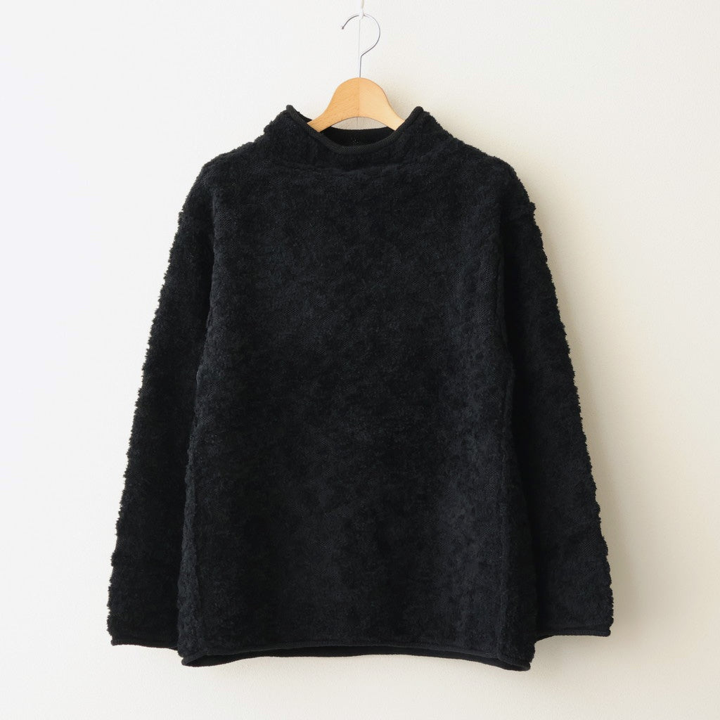 random wool & woolen cotton high-neck P/O #black [WVFL-UW121] – DOKODO