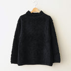random wool & woolen cotton high-neck P/O #black [WVFL-UW121]